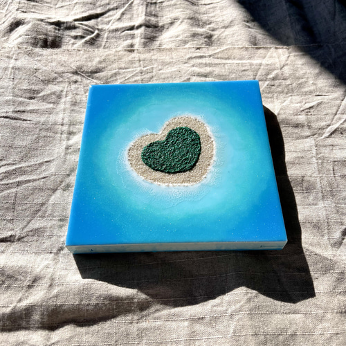 幻のハート島」 15,000円〜 海アート レジンアート 海 インテリア