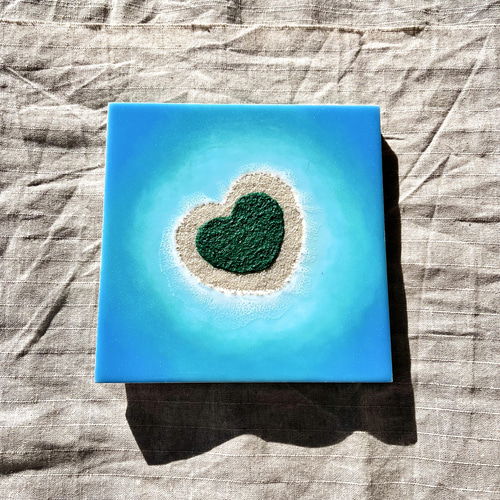 幻のハート島」 15,000円〜 海アート レジンアート 海 インテリア
