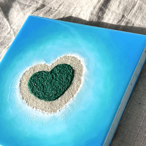 幻のハート島」 15,000円〜 海アート レジンアート 海 インテリア