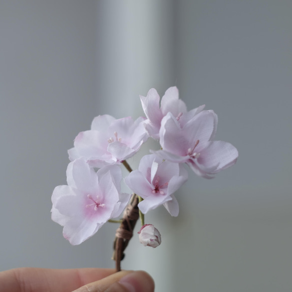 ひとえだ 桜 春 の 布花 ブローチ (入学式にも！) 11枚目の画像