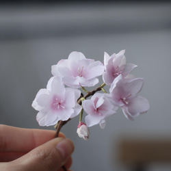 ひとえだ 桜 春 の 布花 ブローチ (入学式にも！) 4枚目の画像