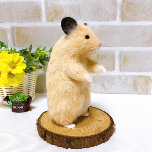 羊毛フェルト　等身大　ハムスター　ゴールデンハムスター　日本作家　アートドール 羊毛フェルト 等身大 ハムスター ゴールデンハムスター 日本作家