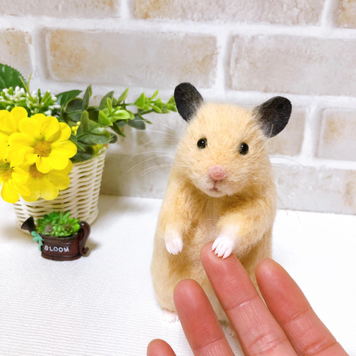 13cm *キンクマハムスター* ゴールデン・シリアン <羊毛フェルト