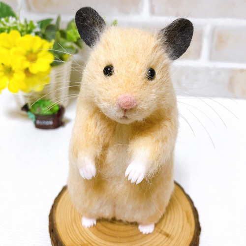 13cm *キンクマハムスター* ゴールデン・シリアン <羊毛フェルト