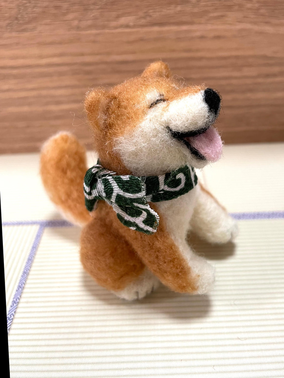 笑顔の柴犬(赤柴)羊毛フェルト 5枚目の画像
