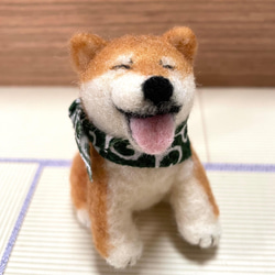 笑顔の柴犬(赤柴)羊毛フェルト 2枚目の画像