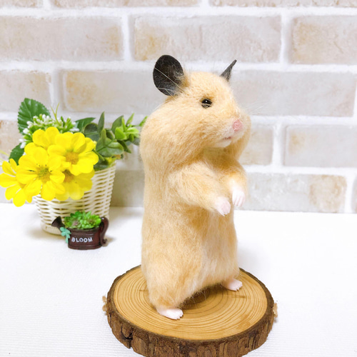 専用です ◇キンクマハムスター＆バナナ◇羊毛フェルト 大きなほっぺの *キンクマハムスター* <羊毛フェルト> 羊毛