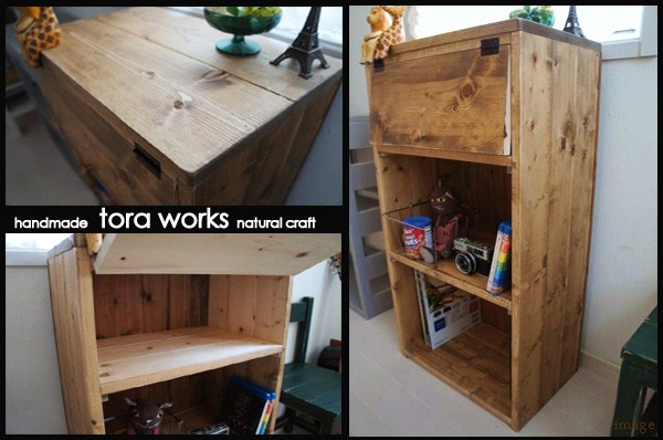 ■アンティ－ク風 パタパタ扉付 カウンターシェルフ ■