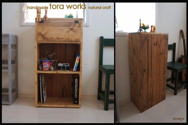 ■アンティ－ク風 パタパタ扉付 カウンターシェルフ ■