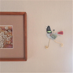 幸せ運ぶ H-bird MAEMUKIくん　インテリア 壁飾り ガラス 4枚目の画像