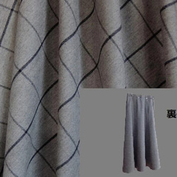 ～Series冬生地スカート(裏付仕様)…杢グレー×濃紺チェック～ 1枚目の画像