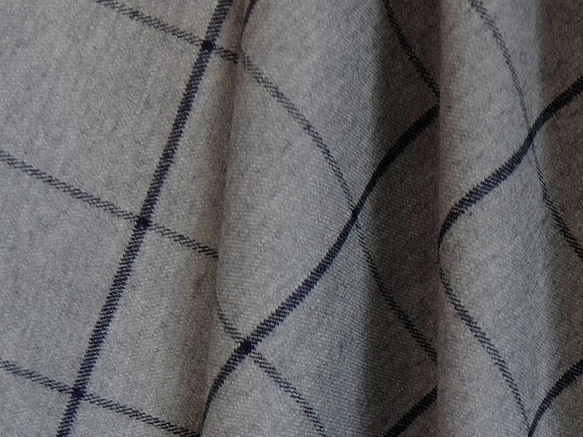 ～Series冬生地スカート(裏付仕様)…杢グレー×濃紺チェック～ 3枚目の画像