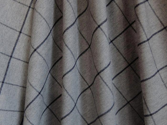 ～Series冬生地スカート(裏付仕様)…杢グレー×濃紺チェック～ 2枚目の画像