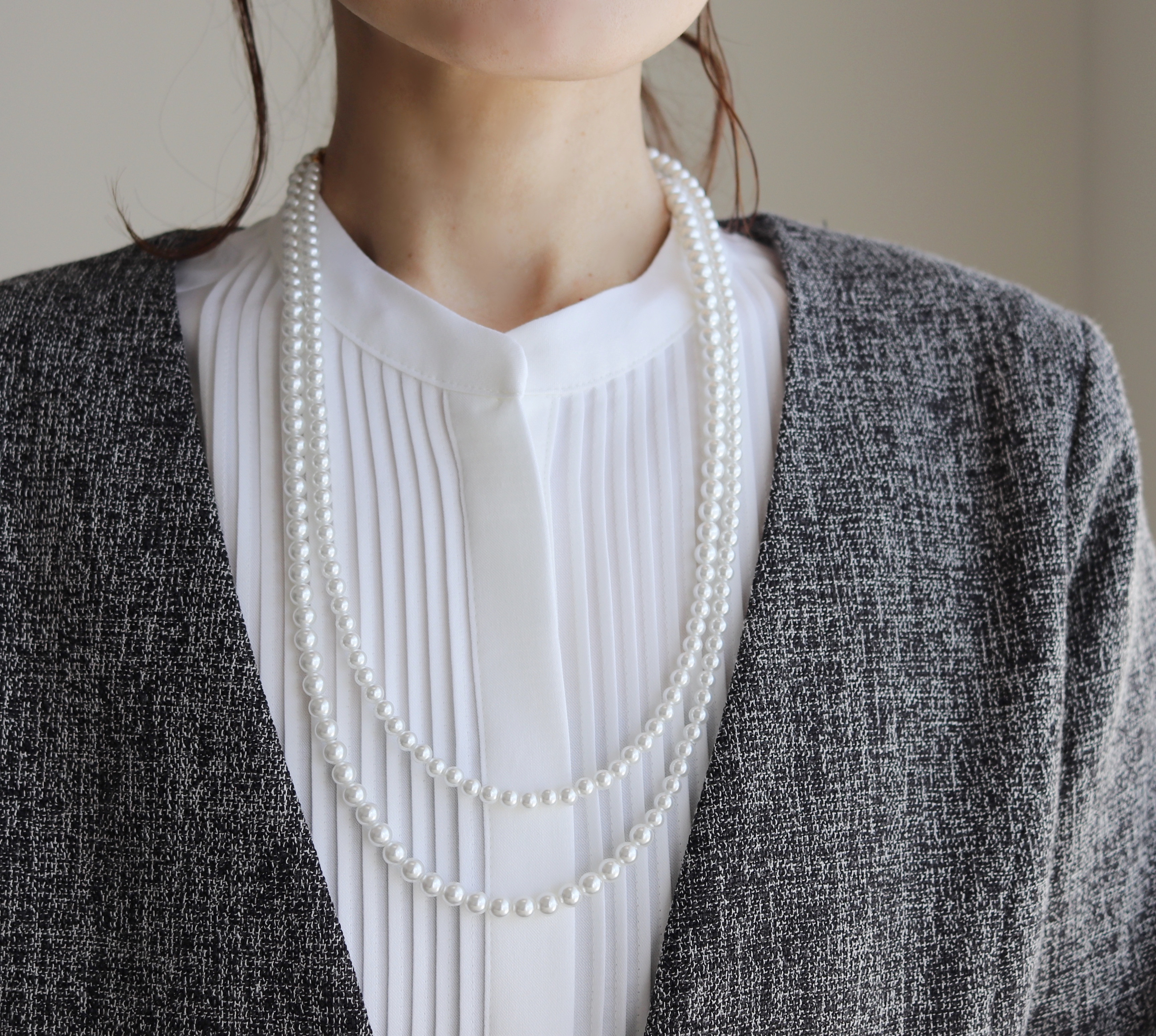 程良いボリューム・大人の余裕をまとう〜125cm超ロングパールネックレス