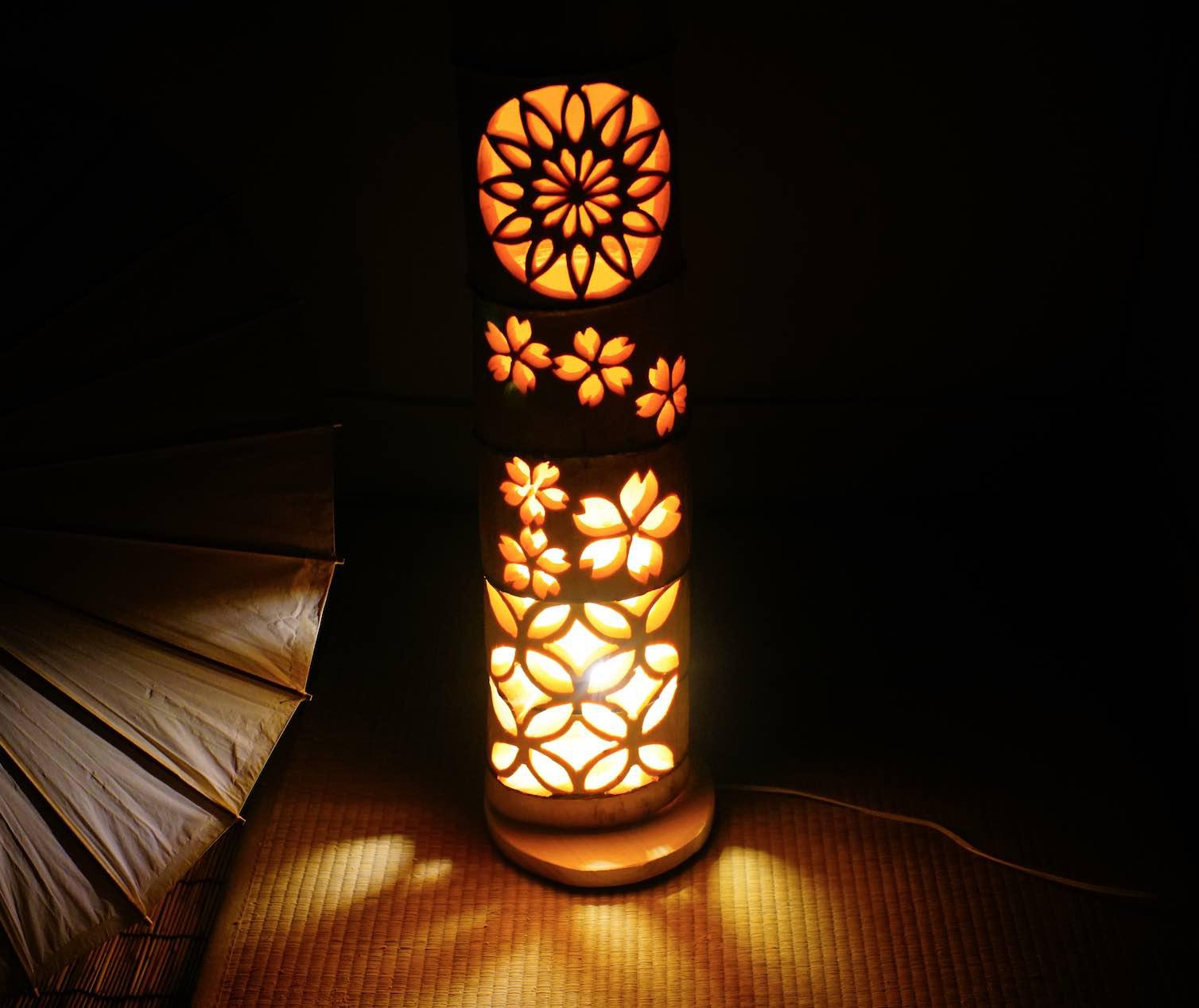 竹灯り・竹あかり・竹灯籠・竹灯篭・竹ランプ   ～～ 癒しの灯り★華櫻★～～