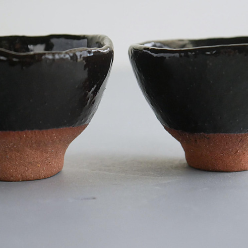黒釉お猪口 1483BS おちょこ・ぐい呑み・徳利 陶芸作家 悦 -etsu