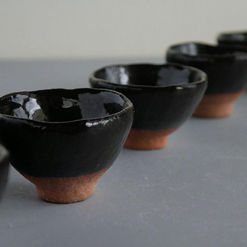 黒釉お猪口 1483BS おちょこ・ぐい呑み・徳利 陶芸作家 悦 -etsu
