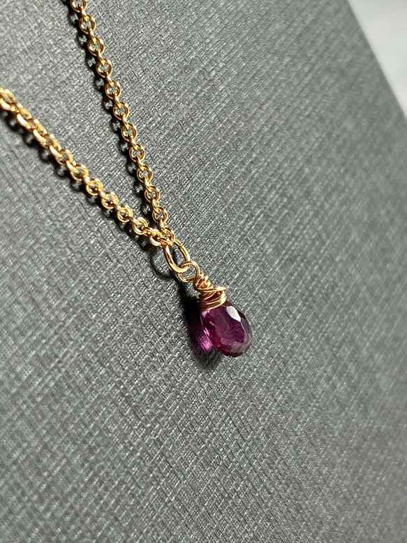 【一粒の輝き】ロードライトガーネットのネックレスnecklace+ /ac219 3枚目の画像