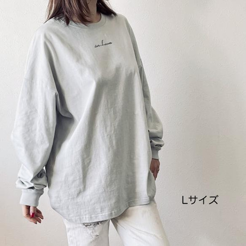 ラインストーン付きビッグシルエットロングスリーブTシャツ