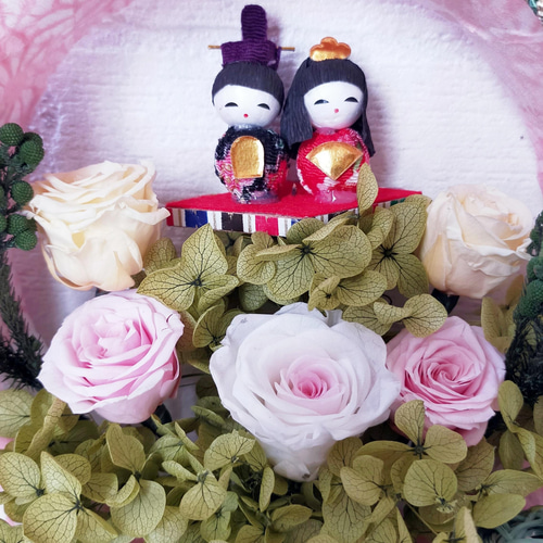 お雛様アレンジ プリザーブドフラワー（作品） リース twinkle 通販