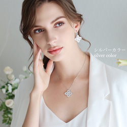 Stella Bridal＊キュービックジルコニア クローバーチャーム <スウィート・トレーフル> ドロップイヤリング 6枚目の画像