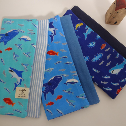 海の生き物*8重やわらかガーゼハンカチ*大3枚セット ハンカチ  