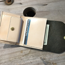 ミニマルウォレット(グリーン) コンパクト財布 小さい手のひらサイズ 2枚目の画像