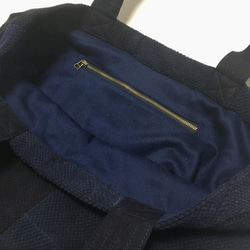 [A4 兼容] Indigo sashiko kendo wear remake 手提包 M 尺寸 1 第5張的照片