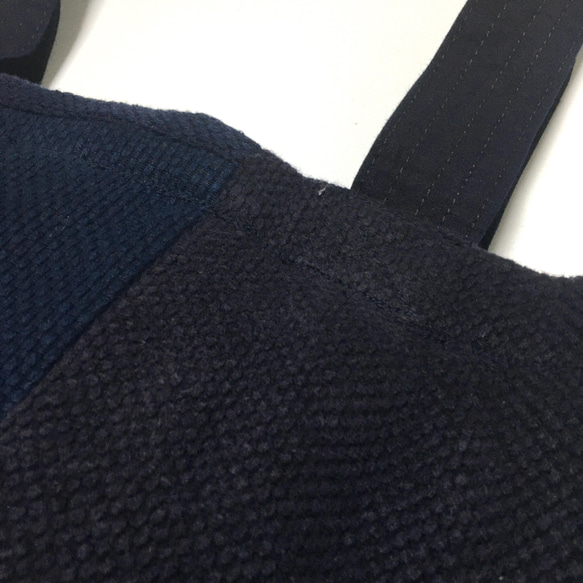 [A4 兼容] Indigo sashiko kendo wear remake 手提包 M 尺寸 1 第2張的照片