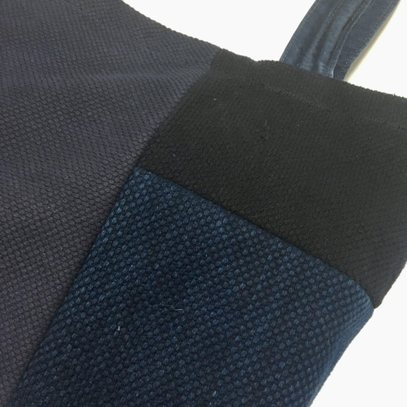 [A4 兼容] Indigo sashiko kendo wear remake 手提包 M 尺寸 2 第2張的照片