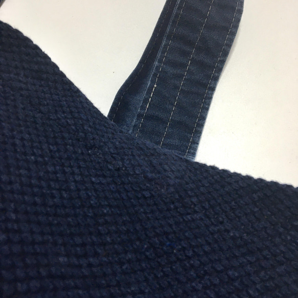 [A4 兼容] Indigo sashiko kendo wear remake 手提包 M 尺寸 2 第7張的照片