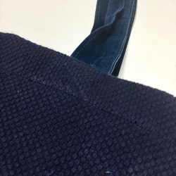 【A4対応】藍染刺し子剣道着リメイク トートバッグ Mサイズ 4 3枚目の画像