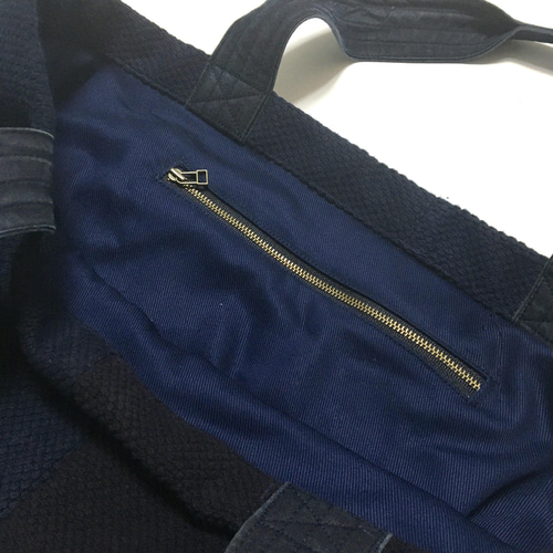 藍染刺し子剣道着リメイク トートバッグ Mサイズ 5 - www