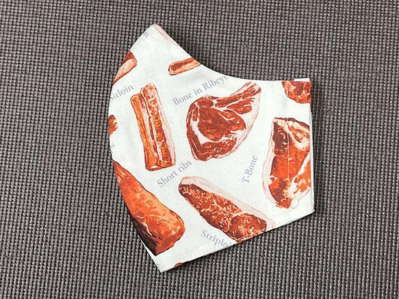 お肉柄　ステーキ　ベーコン　吸汗速乾　蒸れない　Ｌサイズ　２層構造　ポケット　サイドガイド　リフォーム繕　オリジナル 5枚目の画像