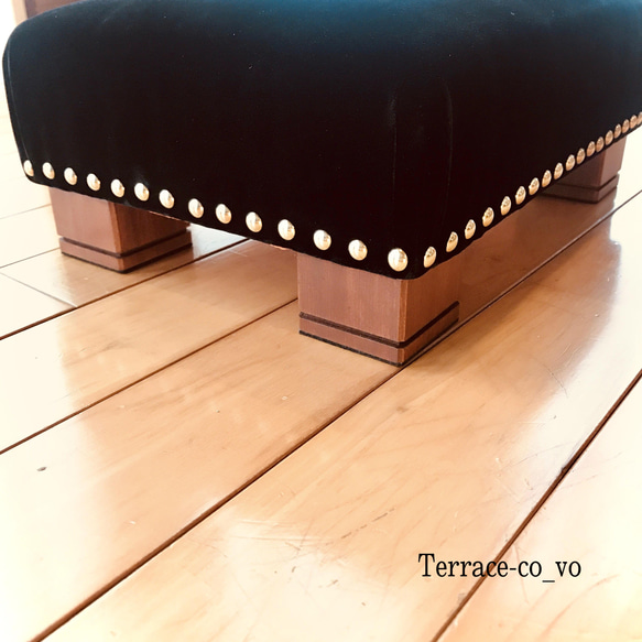 ~FootRest stool ~ 漆黒ビロード♪ 4枚目の画像