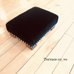 ~FootRest stool ~ 漆黒ビロード♪ 5枚目の画像