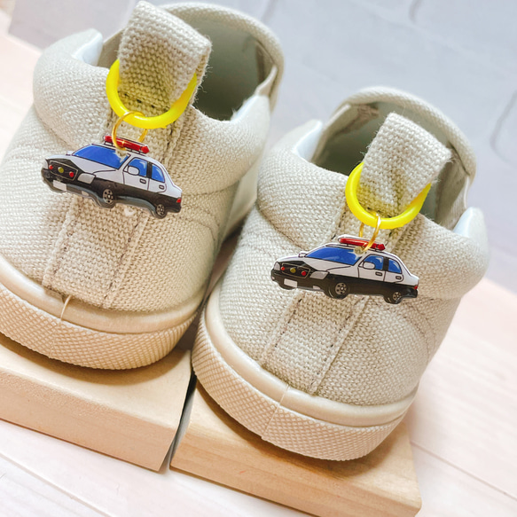 ☆名入れ可能☆ シューズタグ 上靴タグ ネームタグ うわばき パトカー