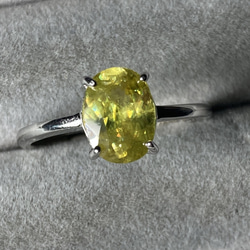 大粒9×7mm煌めくファイア　スフェーン　フリーサイズリング　指輪　ロジウムコーティングシルバー925 調整可能　1粒 12枚目の画像