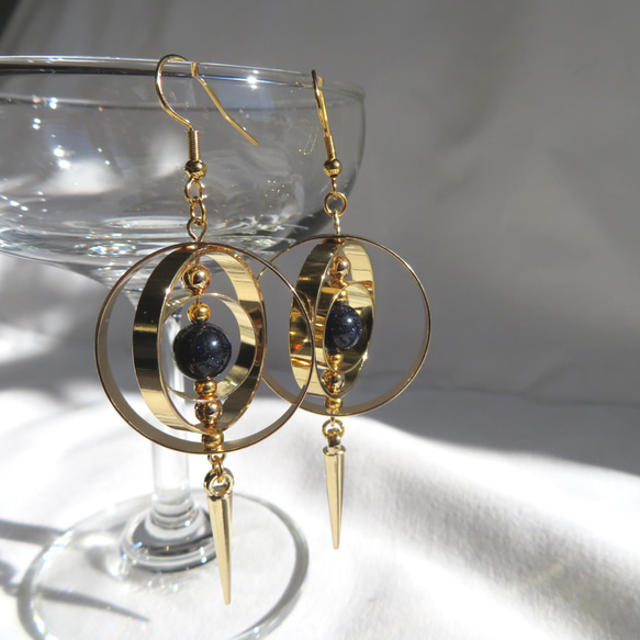 再販10】天球儀ピアス/イヤリング ピアス（フック・チェーン
