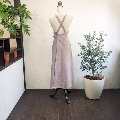 A.Nene✿ ラップ・カシュクールドレスエプロン 国産リネン 受注