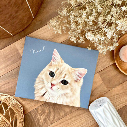 むぎ★犬・猫・うさぎ・ペット似顔絵イラストグッズ ペット似顔絵 お花フレーム オーダーメイド イラスト 犬 猫 お