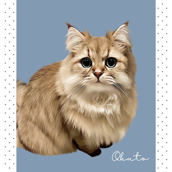 ペットイラスト　うちの子イラスト  キャンバスパネル　　犬　猫　うさぎ 似顔絵　 11枚目の画像