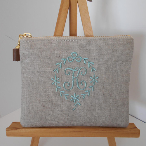 リネン刺繍 ようこママ様専用ページ】ボートポーチ