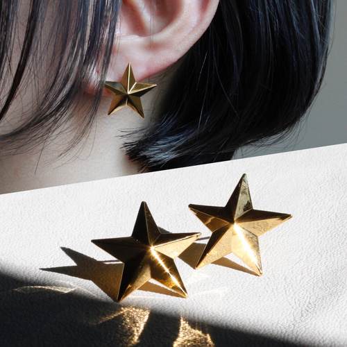 ⭐️輝く星を纏うスターピアス&イヤリング ピアス（スタッド・一粒  