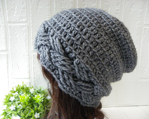 M様オーダー♪ No.191 手編み帽子　ゆるり愛されニット帽♡ 完成しました 72b6a2be715c97245a473926f1edad