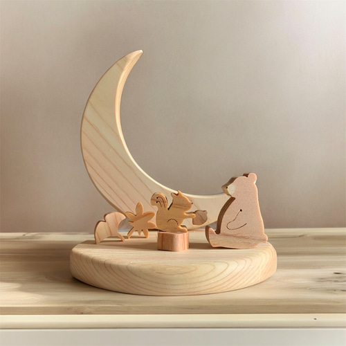 木製 月飾りオブジェ 2月 節分 鬼の気持ち～鬼と枡 季節行事 豆まき