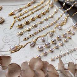 ♡珍珠・半成品♡鍍真金超唯美小金珠串珠裝飾鏈材料50cm  1條入 第3張的照片