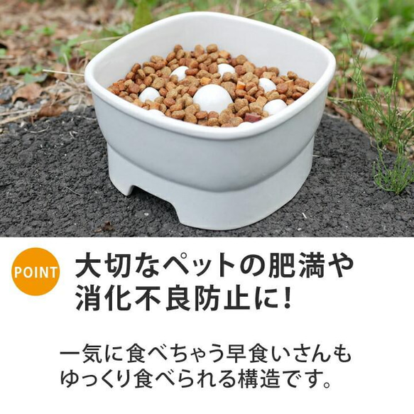 【送料無料】name＆numberが入る 早食い防止 高台フードボウル 【大】 全10色 pet108 4枚目の画像