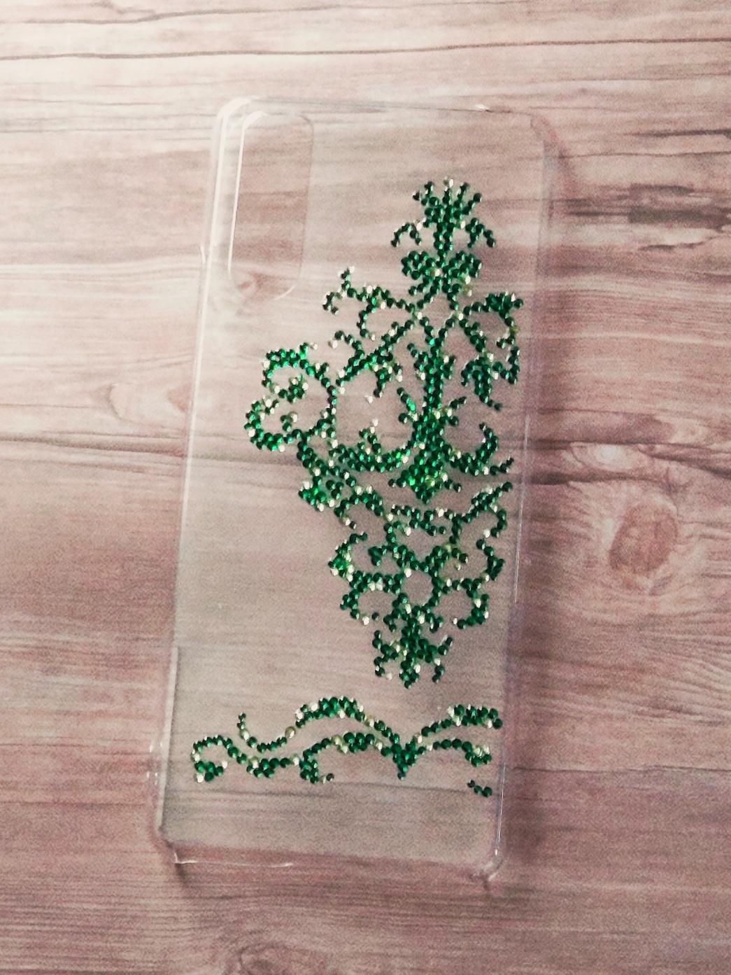 【送料無料】★スマホカバー ストーン ダマスク柄★エメラルドグリーン