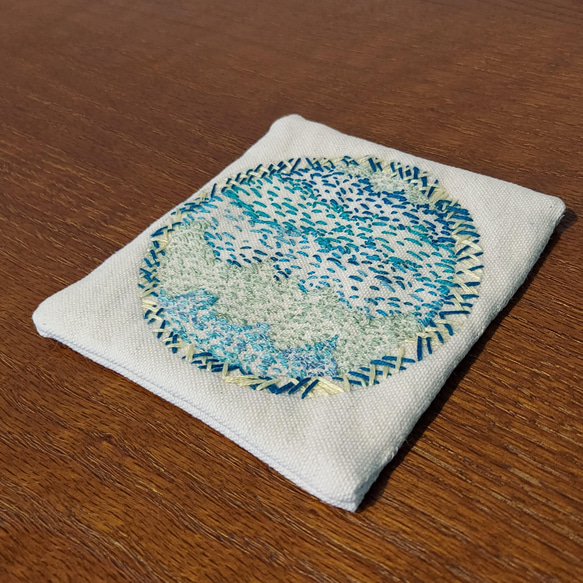 刺繡　館山の海コースター　 2枚目の画像